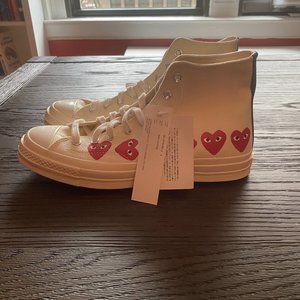 Comme Des Garçons Play Converse - Cream with Red Hearts - Men's 9 - NWT